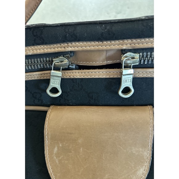 Vintage Gucci Line Sherry? GG Black Fabric Luggage Suitcase Travel Set GUC - Picture 14 of 16